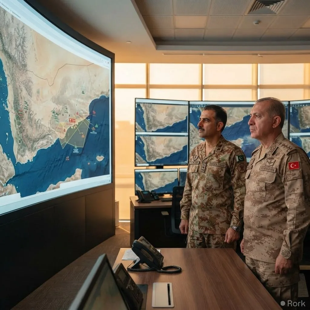 AI-generated illustration: Pakistan and Turkey join Saudi Arabia in anti‑Houthi operations in Yemen, says defence czar