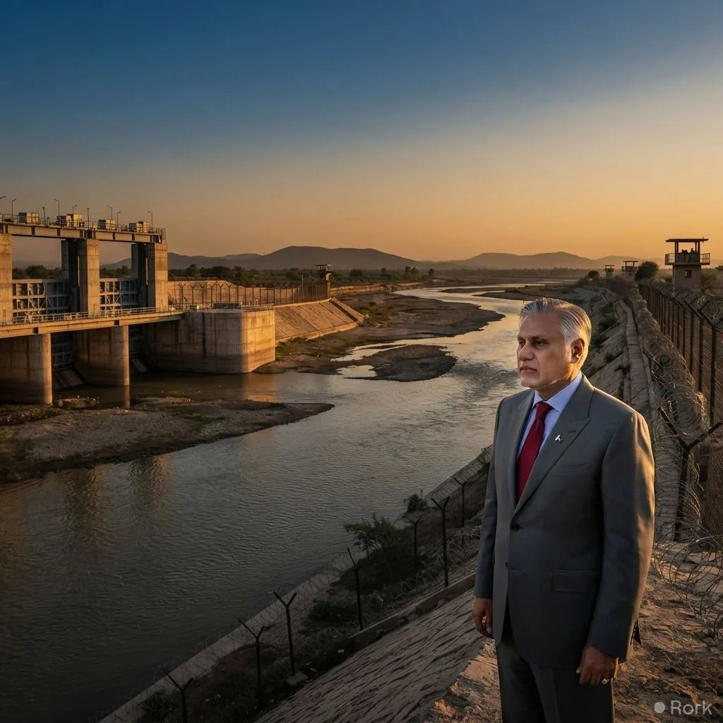 AI-generated illustration: India moves to cut Pakistan's Indus water share, raising security concerns, says Dar