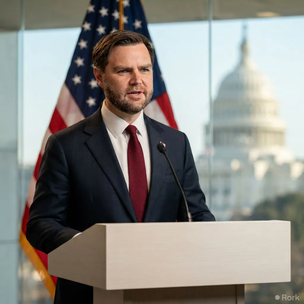AI-generated illustration: U.S. Vice President JD Vance says Washington will keep pressuring Iran until it takes verifiable steps to halt nuclear r