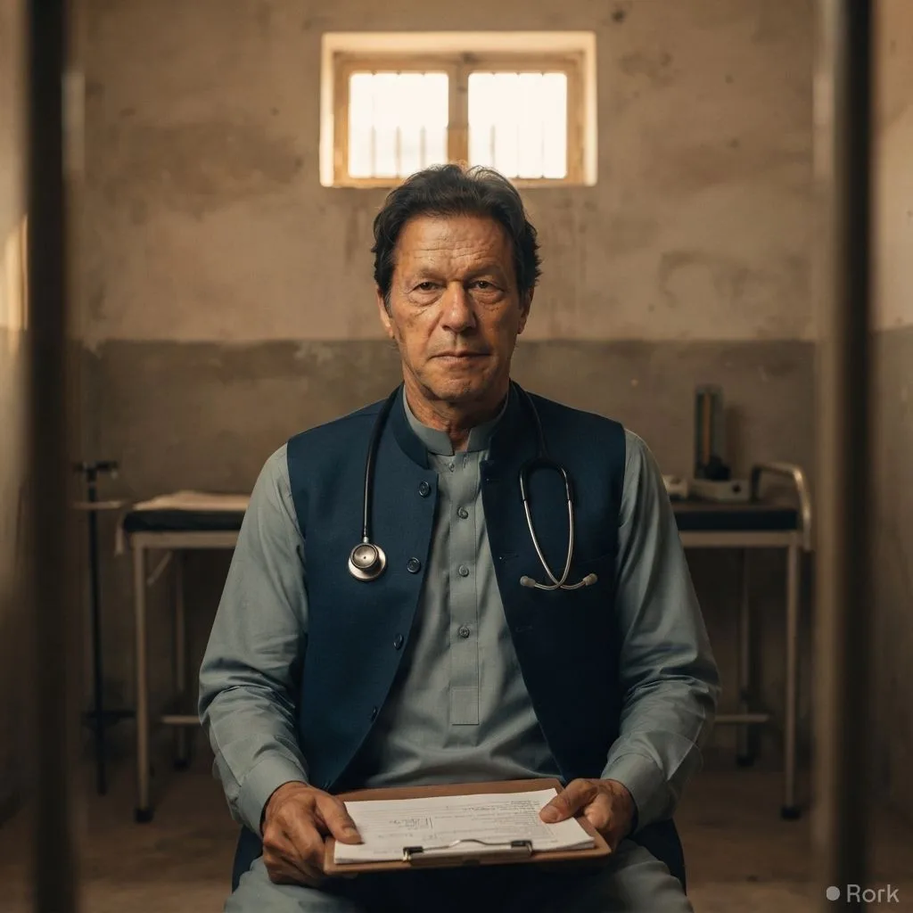 AI-generated illustration: Medical board records Imran Khan’s anxiety level at three‑plus during Adiala Jail exam