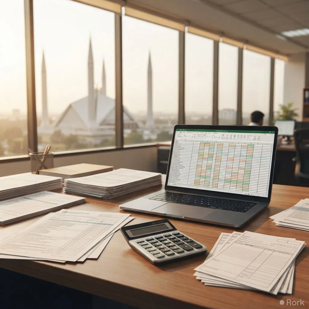 AI-generated illustration: Salaried Pakistanis Paid Rs 144 billion in tax in just three months, outpacing retail and real‑estate combined