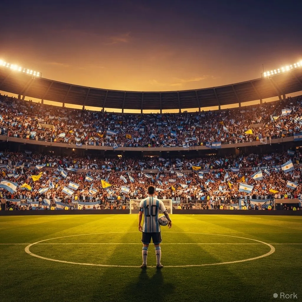 AI-generated illustration: Lionel Messi Retires from Argentina After 3-0 Victory Over Benin, Calls It Saddest Day