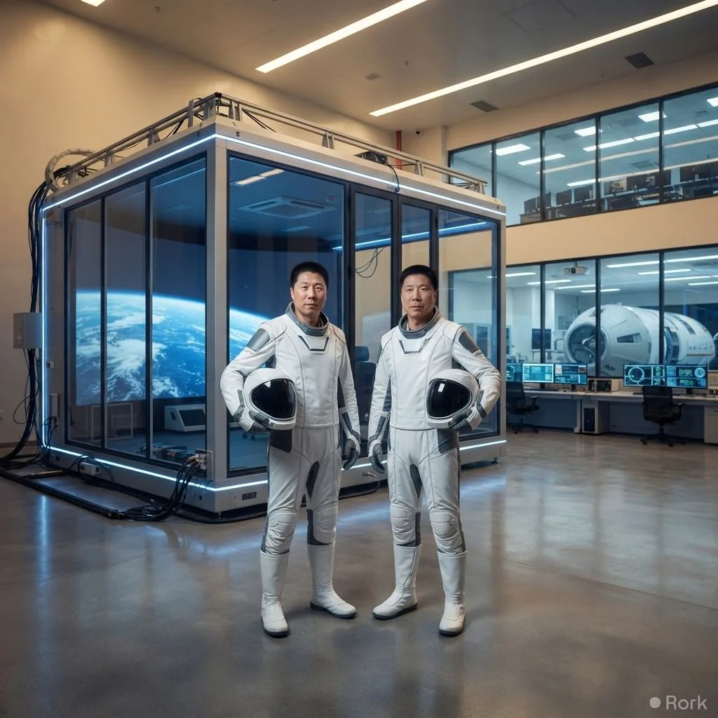 AI-generated illustration: Two Pakistani Astronauts Begin Training at China’s Space Center for Future Yang Liwei Station Mission
