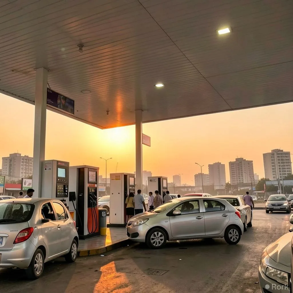 AI-generated illustration: Petrol price rises to Rs 396.65 per litre while diesel drops to Rs 394.94 amid Middle East supply worries
