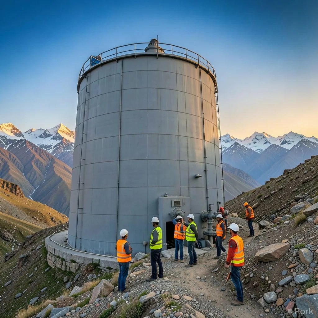 AI-generated illustration: Philip Morris Pakistan builds 30,700‑litre water tank in Skardu to boost Gilgit‑Baltistan water security