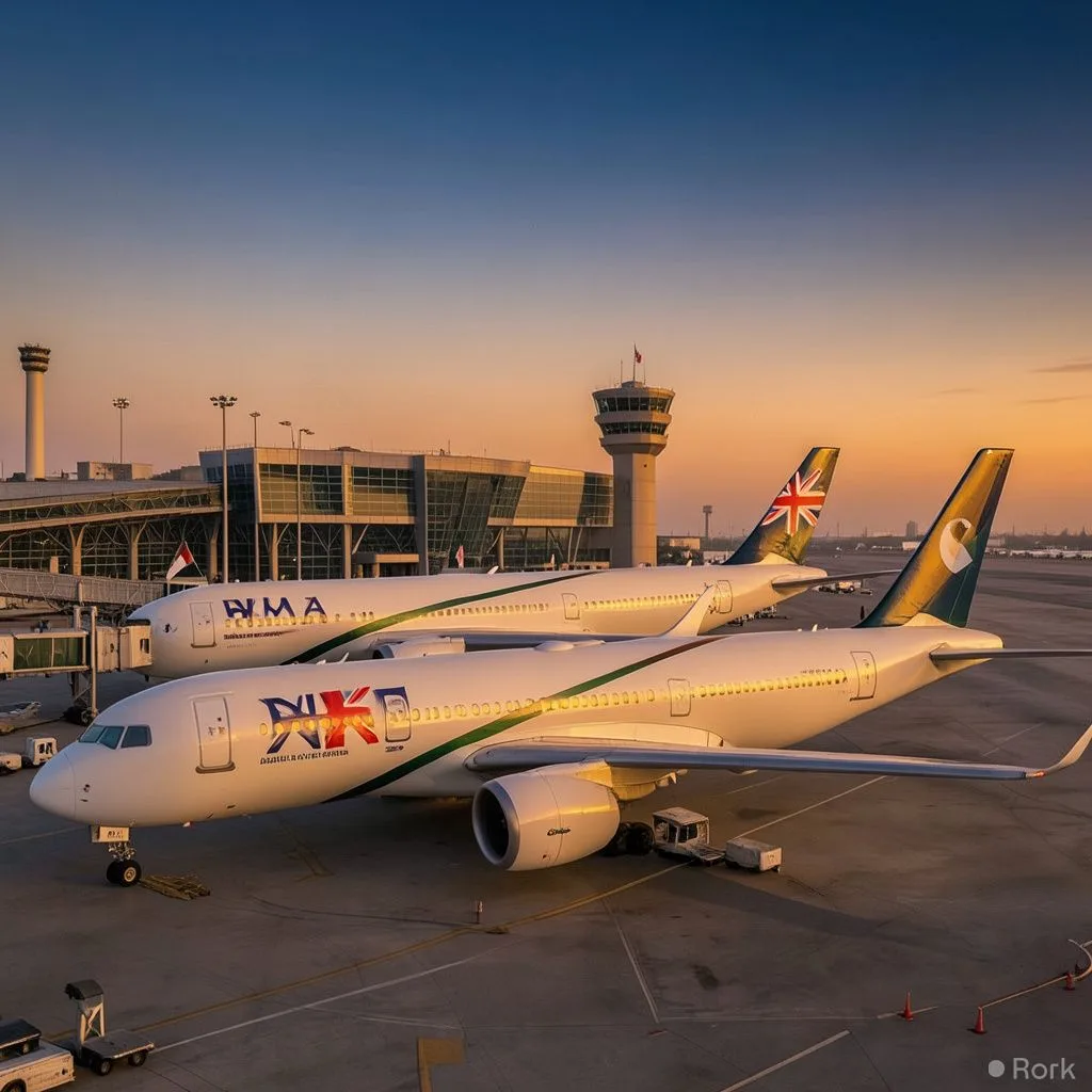 AI-generated illustration: Pakistan negotiates purchase of Airbus A320neo fleet and Rolls‑Royce Trent 700 engines from the UK