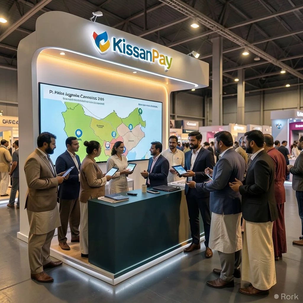 AI-generated illustration: Kissan Gudam and BankIslami launch KissanPay, Pakistan’s first Shariah‑compliant agri‑fintech platform at PAC Expo 2026