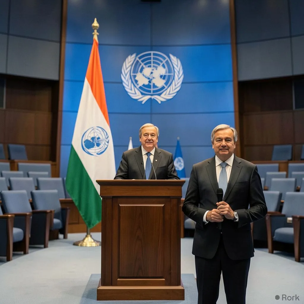 AI-generated illustration: UN Secretary‑General Guterres praises Pakistan’s trusted mediatory role in US‑Iran conflict and its UN peacekeeping cont