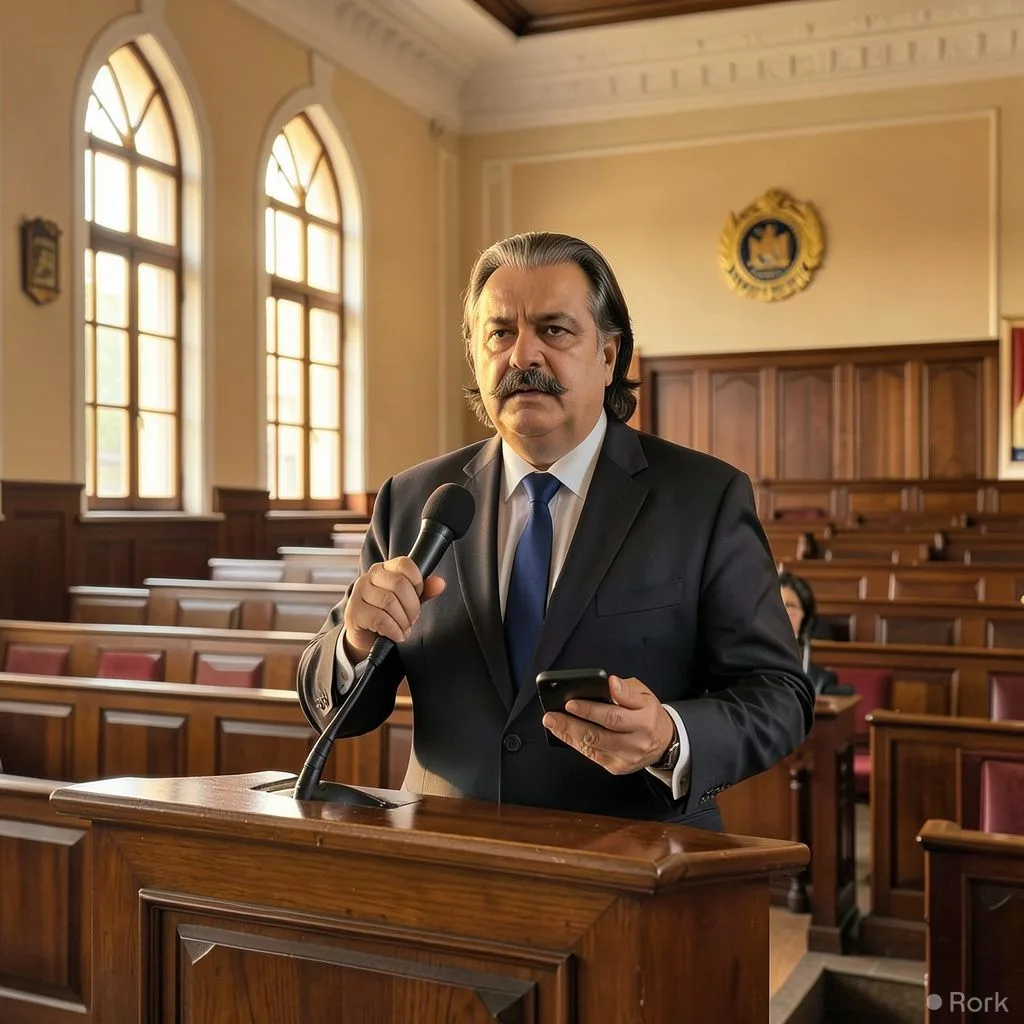AI-generated illustration: Former K‑P chief minister Ali Amin Gandapur threatens to expose Sohail Afridi over alleged deal and Imran Khan meetings