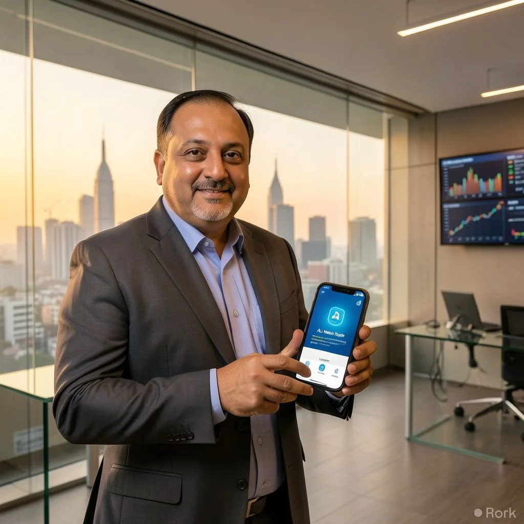 AI-generated illustration: Bank AL Habib Launches AL Habib Digital App Under Chief Zafar Zaidi's Leadership