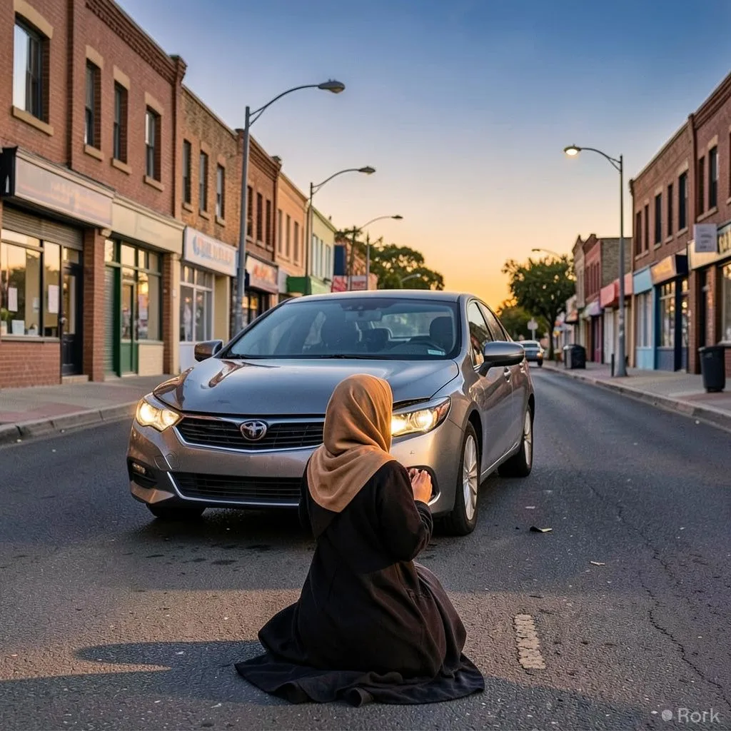 AI-generated illustration: Australian driver avoids prison after hitting Pakistani student praying on Adelaide road