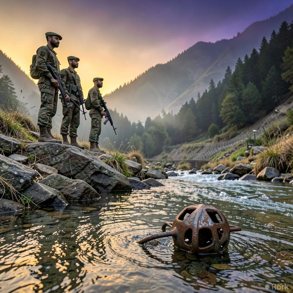 AI-generated illustration: Four Pakistani civilians killed when Indian landmine drifts across LoC into Poonch, AJK