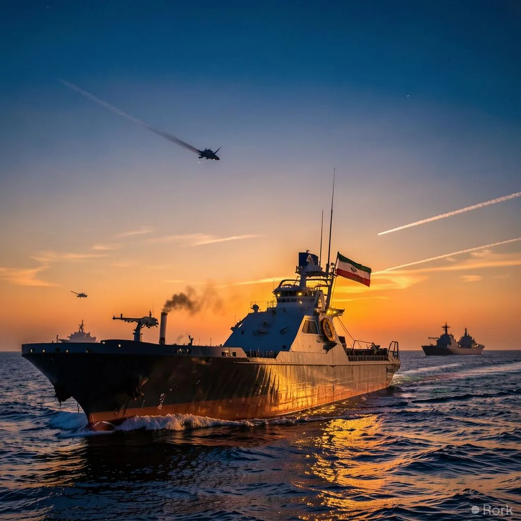 AI-generated illustration: Iran escalates ship attacks to boost oil prices ahead of US midterm elections