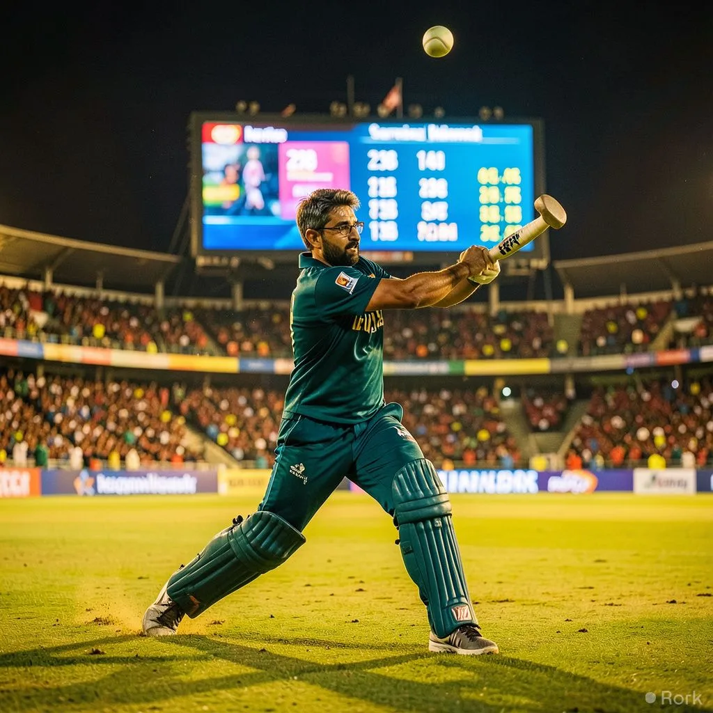 AI-generated illustration: Sahibzada Farhan Sets New T20I Series Run Record with 238 Runs Against Sri Lanka