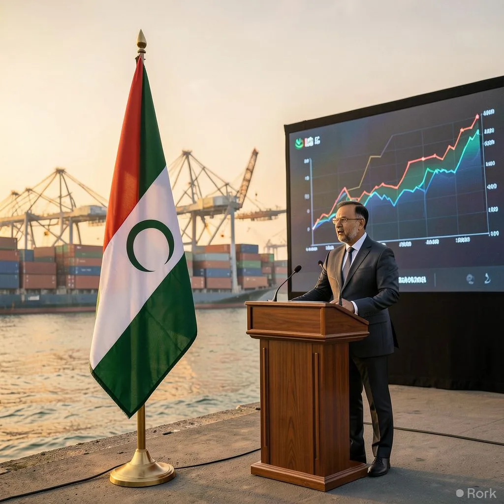 AI-generated illustration: Pakistan targets $100 billion in exports by 2035 to achieve economic independence