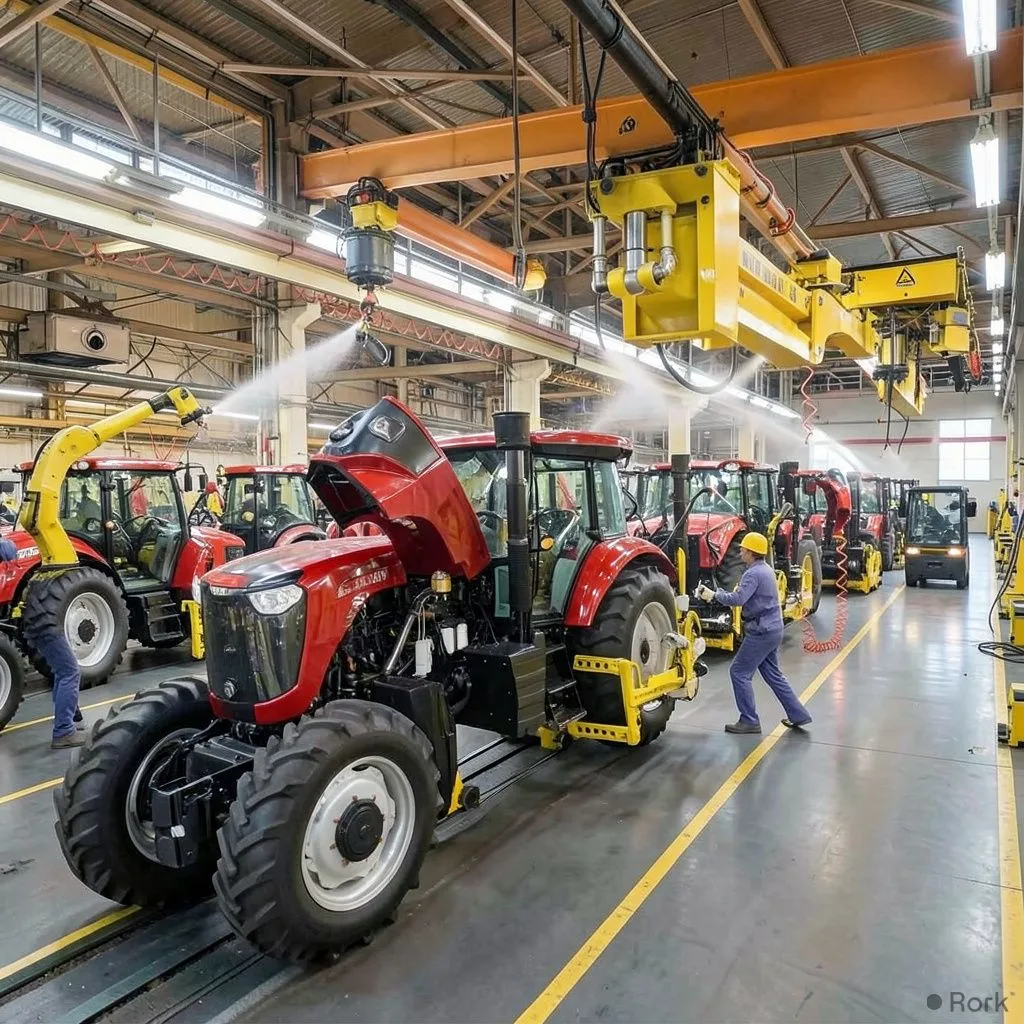 AI-generated illustration: Luoyang factory rolls out 200 tractors daily, reaching 45,000 units annually