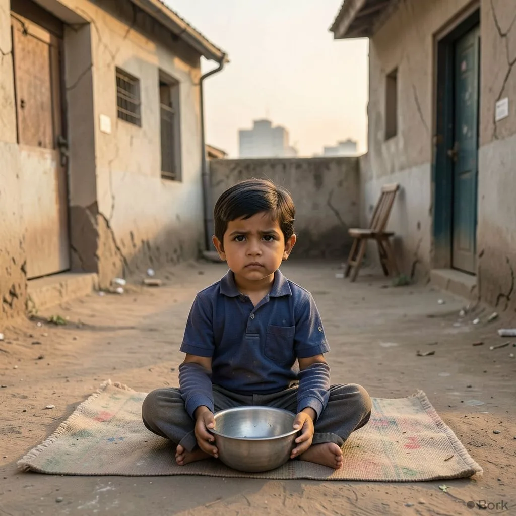AI-generated illustration: Pakistan ranks second‑worst in South Asia on the 2026 Global Hunger Index, at 106th of 122 countries